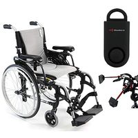 Karman S-Ergo 305 Ultra Lightweight Ergonomic Wheelchair | Upgraded to Elevating Legrests | Seat Size 18" X 17" | Frame Color Pearl Silver & Free 130 dB Black Personal Safety Alarm/Siren!