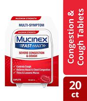 Mucinex Fast-Max Severe Congestion & Cough Caplets, 20ct (Pack of 2)