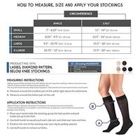 Truform Compression for Women 15-20 mmHg Socks Brown Diamond Pattern, Large, 2 Count