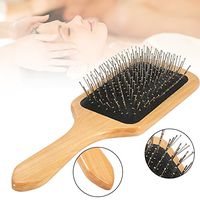 Hair Scalp Massage Comb Brush, Simple Lady Female Wood Steel Needle Hairdressing Hair Care Tool