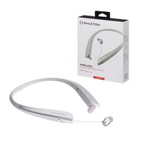 Phiaton BT 150 NC Wireless Bluetooth Retractable Headphones - ANC Bluetooth Headphones with Touch Control Neckband and Wireless Headphone Mic (Silver)