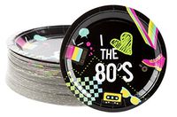 80s Theme Party Supplies, Disposable Paper Plates (9 in., 80 Pack)