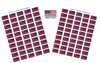 Made in USA! 100 Country Flag 1.5" x 1" Self Adhesive World Flag Scrapbook Stickers, Two Sheets of 50, 100 International Sticker Decal Flags Total (Liechtenstein)