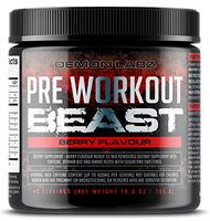 Pre Workout Beast (Berry Flavour) - Hardcore Pre-Workout Supplement with Creatine, Caffeine, Beta-Alanine and Glutamine, 40 Servings