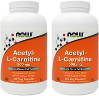 Now Acetyl-L-Carnitine 500 mg, 360 Veg Capsules (Pack of 2)