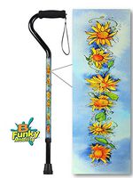Walking Cane Aluminum Self Adjustable Sunflower Watercolor Design BFunkyMobility