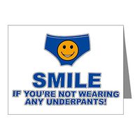 Note Cards (10 Pack) Smile If Not Wearing Underwear