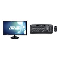 ASUS VS248H-P 24" Full HD 1920x1080 2ms HDMI DVI VGA Back-lit LED Monitor & Logitech MK320 Wireless Desktop Keyboard and Mouse Combo, 2.4GHz Encrypted Wireless Connection