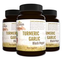 Botaniceutics Organic Turmeric, Garlic and Black Pepper - 270 Capsules - 3 bottle pack - 500 Mg. Wholesome curcumin, allium and pepperine for natural, good health.