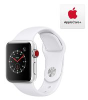 Apple Watch Series 3 (GPS + Cellular, 38mm) - Silver Aluminum Case with White Sport Band with AppleCare+ Bundle