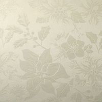 Cait Chapman Poinsettia Woven Jacquard Easy Care Microfiber Fabric Dinner Napkin, Set of 6 (Ivory)
