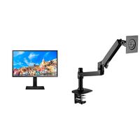 Samsung SD850 32" WQHD (2560x1440) 16:9 Aspect Ratio LED-LitMonitor (LS32D85KTSR/ZA) with AmazonBasics Premium Single Monitor Stand - Lift Engine Arm Mount, Aluminum - Black Bundle