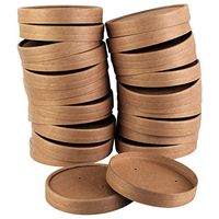 Paper Soup & Ice Cream Cup Lids, Paper Disposable Dessert Lids 16 oz for Hot or Cold Food | (100 Count) (Kraft, Lids Only)