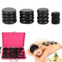 AKYUNM 20PCS Portable Massage Stones, Basalt Hot Stones Heater Kit Hot Rocks Massage Stones Kit with Heater Box for Body Massage