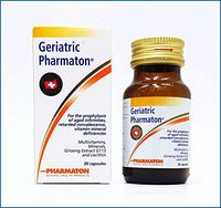 Geriatric Pharmaton With G115 Ginseng Extract (30 Capsules) +++ Swiss Quality + New Package + Same Formula +++ Clinical Proven for The Prophylaxis of Ages Infirmities and Retard Convalescence
