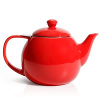 Sweese 221.104 Teapot, Porcelain Tea Pot with Stainless Steel Infuser, Blooming & Loose Leaf Teapot - 27 ounce, Red