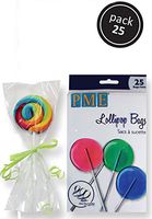 PME Lollipop Bags with Silver Ties, Pack of 25, Standard, White