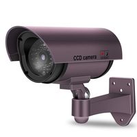 Dummy CCTV Camera,Outdoor Indoor Fake Surveillance Camera with Simulated Red LED Flashing Light (Purple)