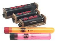 Bundle - 5 Items - RAW 2 Way Adjustable Cigarette Rollers 3 Sizes; 70mm, 79mm and 110mm with 1 Regular and 1 Extra Large Rolling Paper KewlTube