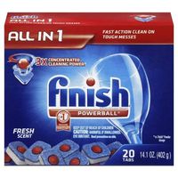 Finish Powerball Tabs Dishwasher Detergent, Fresh Scent, 20-Count (Pack of 4) 14.1 Ounce by Finish