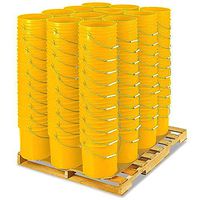 5 Gallon Plastic Buckets, Pallet of 120,Yellow