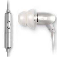 JLab Audio J6M High Fidelity Metal Ergonomic Earbuds Style Headphones w/Mic, Guaranteed for Life - Titanium Silver