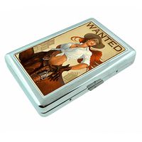 Cowgirls Pin Up Girls Country USA S14 Silver Cigarette Case Metal Wallet Id Holder King & 100's 4" X 2.75" RFID Protection