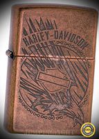 Lighter Harley Davidson Copper Windless 04635 - Premium Windproof Lighter Fluid (Comes Unfilled) - Made in USA!