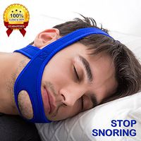 VANVENE Stop Snoring CPAP Chin Strap and Anti Snoring Solution,Adjustable Anti-Snore Supporter Device (Blue Strap)