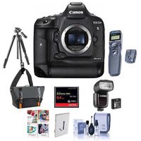 Canon EOS-1DX Mark II Digital SLR Camera - Bundle with 64GB Compact Flash Card, Camera Bag, Tripod, Flashpoint Zoom Li-on R2 TTL On-Camera Flash Remote Shutter Trigger, Software Package, and More
