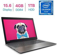Newest Lenovo IdeaPad 320 15.6-inch HD Anti-Glare(1366x768) Display Laptop PC, Intel Celeron N3350 Processor 1.1GHz, 4GB DDR4 RAM, 1TB HDD, HDMI, Bluetooth, WiFi, Webcam, DVD-RW, Windows 10- Black
