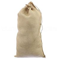 CleverDelights 14" x 26" Burlap Bags with Natural Jute Drawstring - 6 Pack - Large Burlap Pouch Gunny Sack Bag - 14x26 inch
