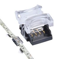 QIJIE RGB LED Connector 4 Pins 10mm Strip to Strip for Waterproof Tape Light Splice Between 2 Segment Light, Workable to Digital Pixel WS2813 Strip, Pack of 10