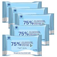 NKeepB 75% Soft Alcohol Disinfectant Wipes, Travel Portable Wet Wipes for All Daily Protection (5 Packs,50Wipes)
