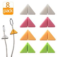 Cable Holder Desktop Color(8 Pack),Cable Clips Cord Organizer,Cord Holder Clips for Desk,Table,Wall,Car,Computer,Phone Charging Cable,USB Cable,Mouse,Headphone,Office,Cubicle,Nightstand,ect.