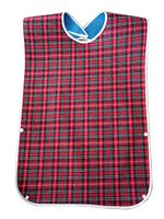 Reusable Clothing Protector, Waterproof Crumb Catcher Machine Washable Adult Bibs for Eating (Red)