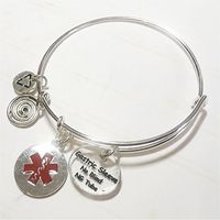 Left Coast Medical Alert Gastric Sleeve Charm, Bangle Bracelet, Emergency Warning