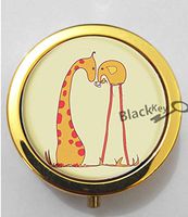 BlackKey Animal Giraffe Outline 3-Compartment Decorative Pocket Gift Box Case Organizer for Pill, Color 2 -403