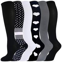 Compression Socks for Women & Men 6 Pairs 15-20 mmHg is Best for Graduated Athletic, Running, Travel, Flight, Nurses