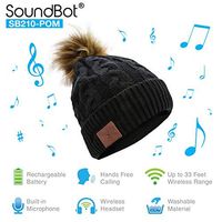 SoundBot¨ SB210 HD Stereo Bluetooth 4.1 Wireless Smart Beanie Headset Musical Knit Headphone Speaker Hat Speakerphone Cap,Built-in Mic (POM/Black)
