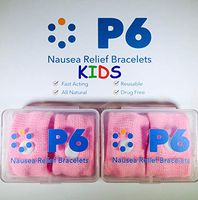 P6 Health Original Natural Anti-Nausea Car Sea Sickness Relief Children's Wrist Bands 2 Pack Pink