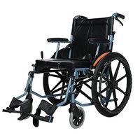 wheelchair Transport with Lightweight Steel Frame, Folding Chair is Portable, Widened seat with Potty Medical, Suitable for Elderly and Disabled People with Limited Mobility
