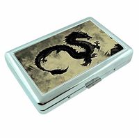 Chinese Dragon Metal Silver Cigarette Case Holder Wallet RFID-blocking