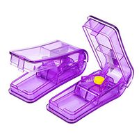 Pill Cutter for Small Large Pills, Accurate Pill Splitter Cut Tablet in Half or 1/4 Easily. Professional Split Multiple Sizes Medication Clean and Safe, for Man, Animals - 2 Pack