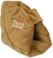 Warming Cooling Natural Microwave Heel Protector Pillow Booties Cushion for Bed Sores, Foot Pressure Relief (Elevated Feet) Plantar Fasciitis, Boot Heel Protection, Moist Foot Pads (Chocolate, Medium)