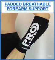 PADDED BREATHABLE FOREARM SUPPORT, This slip on support sleeve is manufactured using high quality, double thickness Breathable 2mm neoprene with additional padding provided by 6 mm foam inserts. Size = SMALL