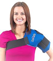 Shoulder Wrap for Pain Relief | Long Lasting Reusable Hot/Cold Gel Pack | Large Coverage Compression Ice Therapy Shoulder Wrap | Bonus Free Extra Gel Pack Included