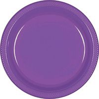 Purple Round Plastic Plates | 7" | Pack of 20 | Party Supply