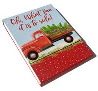 Punch Studio Holiday Embellished Mini Notepad ~ Santa's Christmas Tree Truck 90585