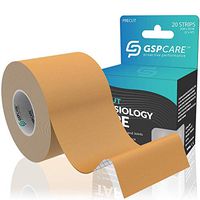GSPCARE Kinesiology Tape - 16.4ft Uncut Roll, Latex Free Waterproof Physio Tape for Knees, Ankles, Shoulder, Pain Relief and Injury Recovery, Elastic Tape, Beige, Breathable Muscle & Joint Support